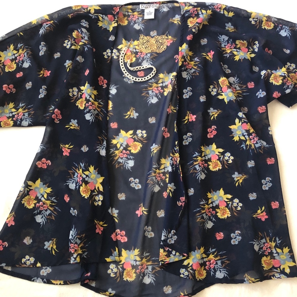 Sheer floral cardigan!